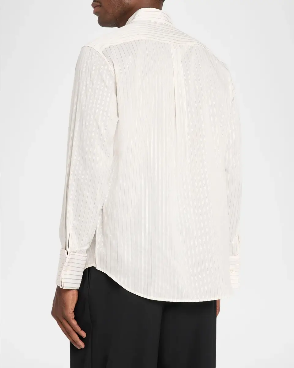 PUBLIC SCHOOL NEW YORK Men's Pinstripe Everything is Now Button-Front Shirt | Thumbnail 3