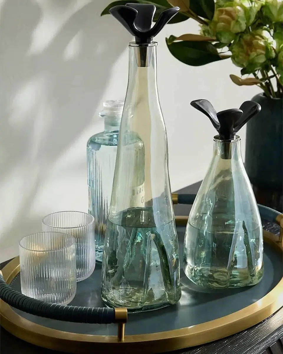 Arteriors Lydia Glass & Aluminum 2-Piece Decanters Set | Thumbnail 6 Arteriors Lydia Glass & Aluminum 2-Piece Decanters Set | Thumbnail 6