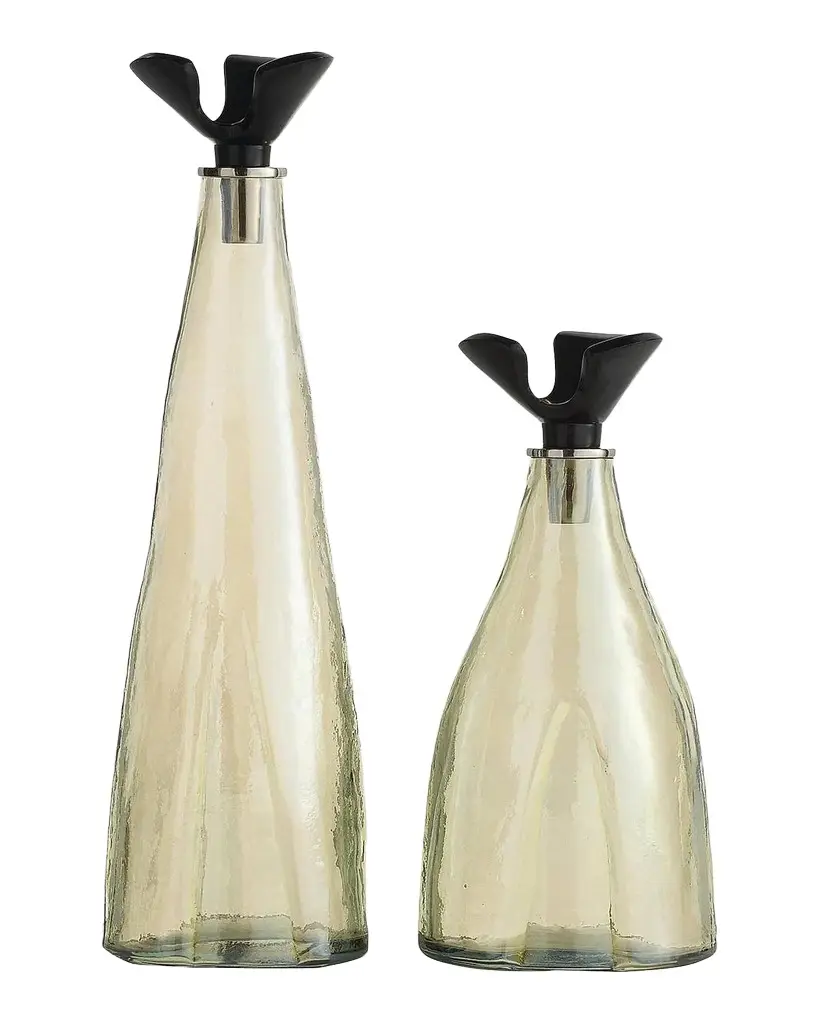 Arteriors Lydia Glass & Aluminum 2-Piece Decanters Set