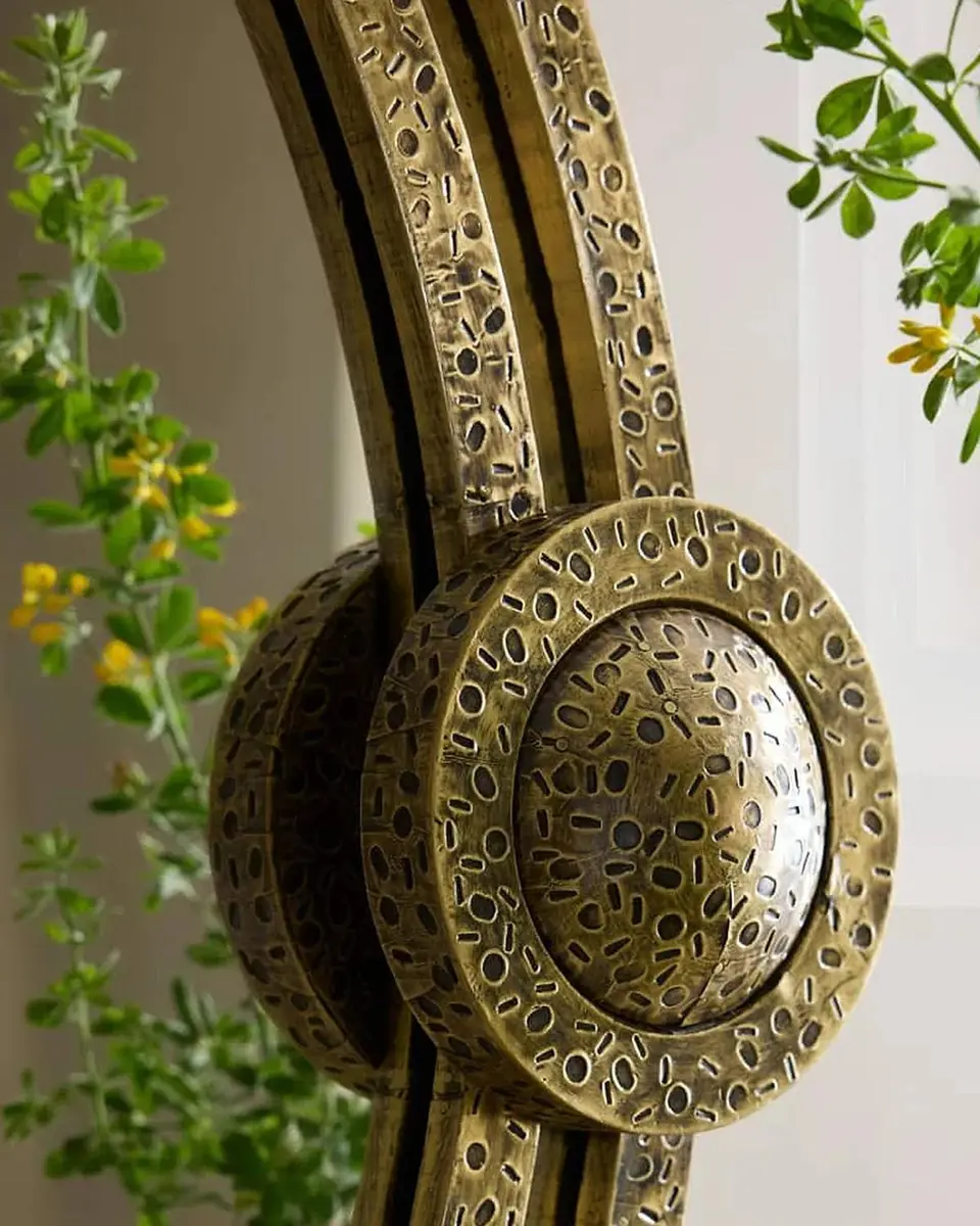 Arteriors Lisbon Antique Brass Round Mirror | Thumbnail 9 Arteriors Lisbon Antique Brass Round Mirror | Thumbnail 9