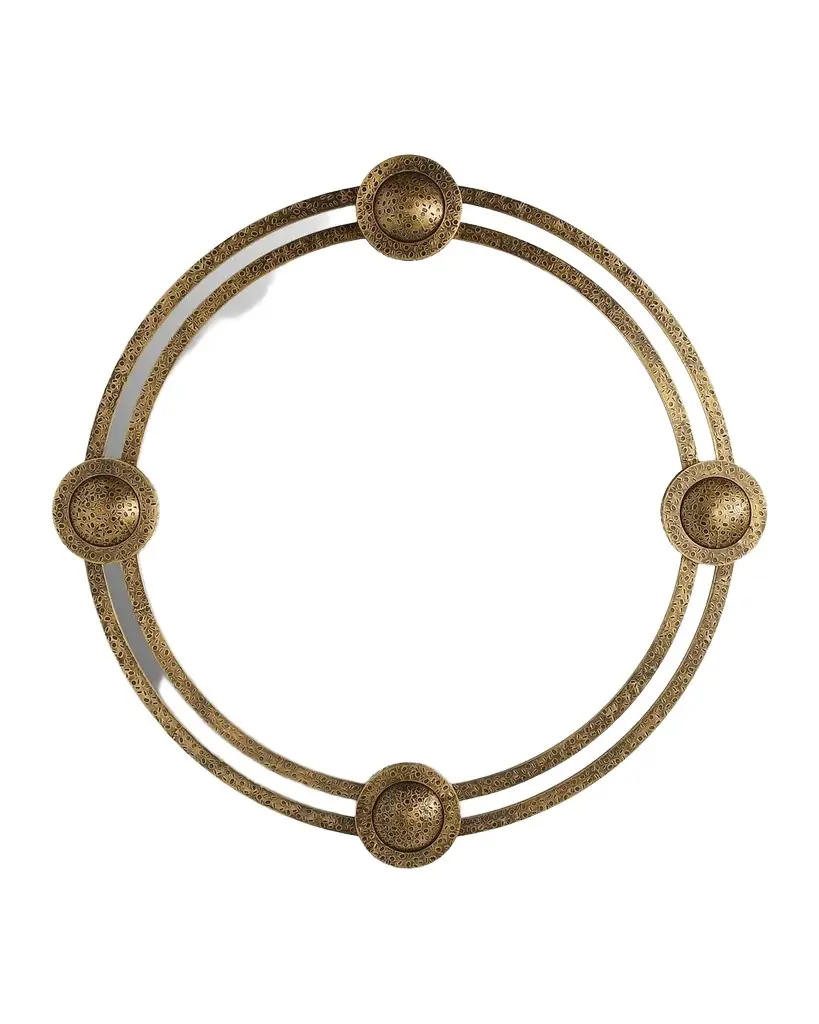 Arteriors Lisbon Antique Brass Round Mirror