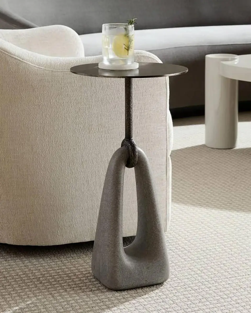 Arteriors Miles Ricestone & Bronze-Plated Iron Accent Table | Thumbnail 3