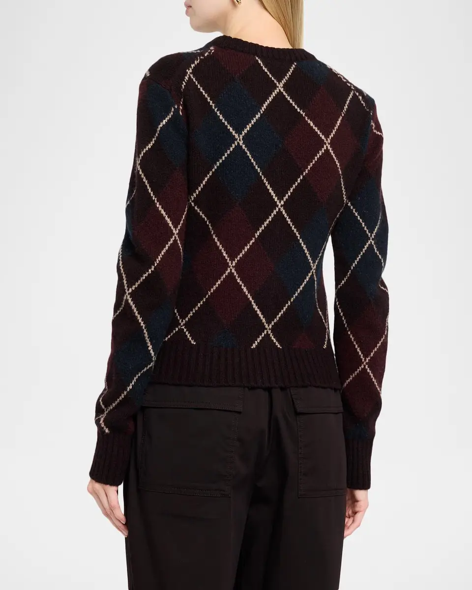 A.L.C. Skyler Argyle Cashmere Crewneck Cardigan | Thumbnail 3