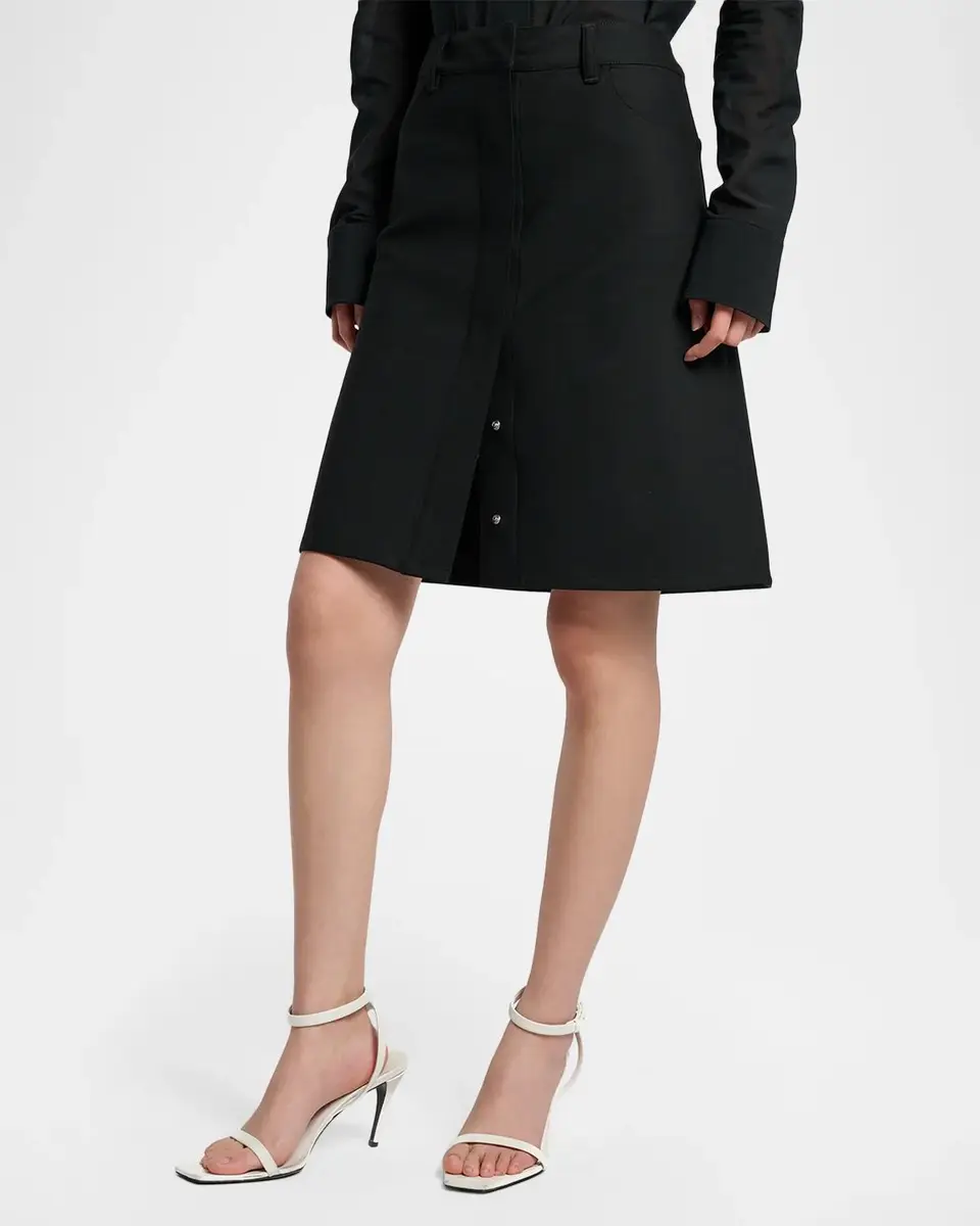 Courrèges Stretch-Wool Knee-Length Skirt | Thumbnail 3 Courrèges Stretch-Wool Knee-Length Skirt | Thumbnail 3
