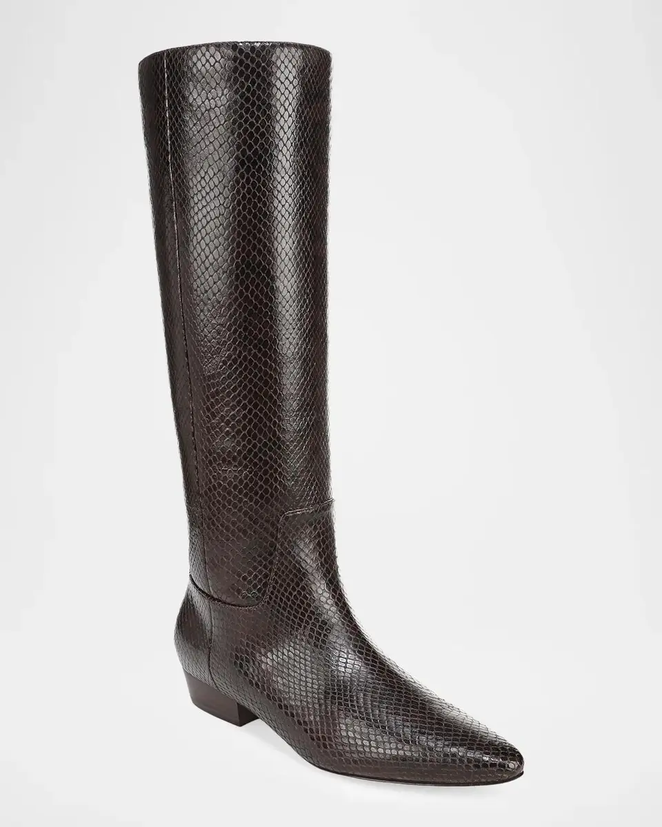 Veronica Beard Gabrielle Snake-Embossed Leather Knee-High Boots | Thumbnail 2 Veronica Beard Gabrielle Snake-Embossed Leather Knee-High Boots | Thumbnail 2