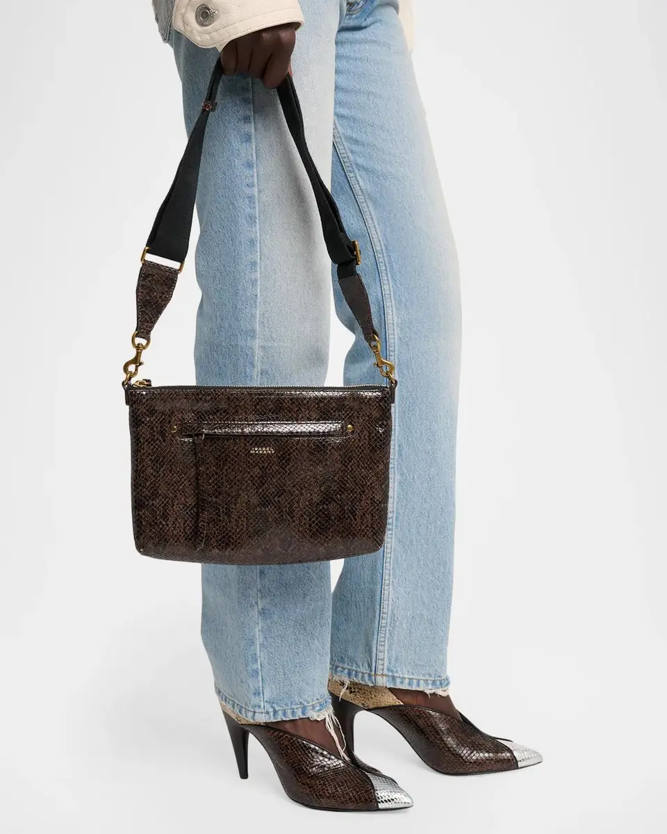 Isabel Marant Nessah Python-Embossed Leather Crossbody Bag | Thumbnail 2 Isabel Marant Nessah Python-Embossed Leather Crossbody Bag | Thumbnail 2