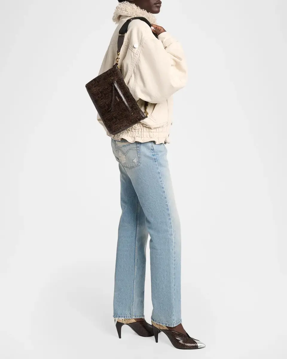 Isabel Marant Nessah Python-Embossed Leather Crossbody Bag | Thumbnail 5 Isabel Marant Nessah Python-Embossed Leather Crossbody Bag | Thumbnail 5