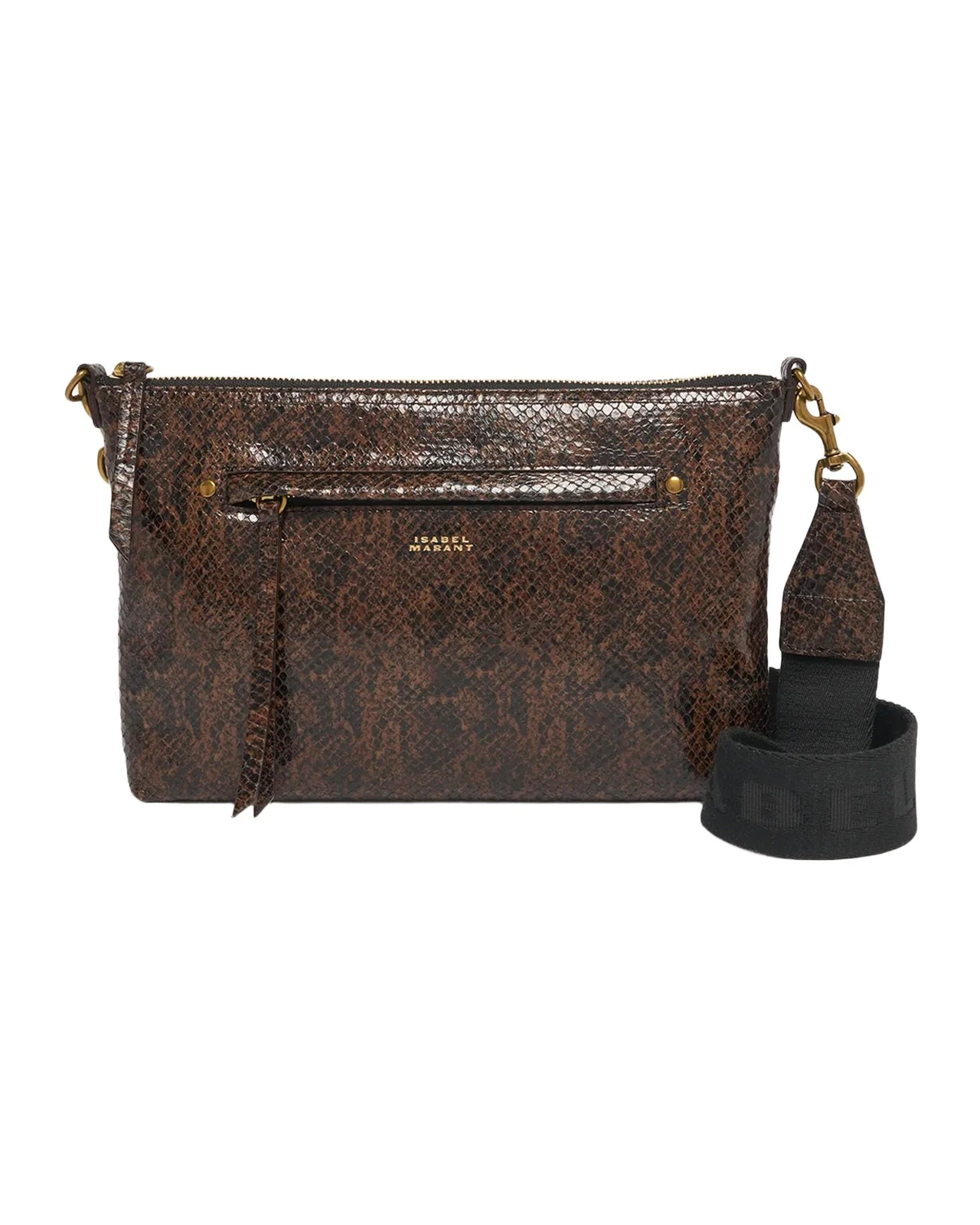 Isabel Marant Nessah Python-Embossed Leather Crossbody Bag