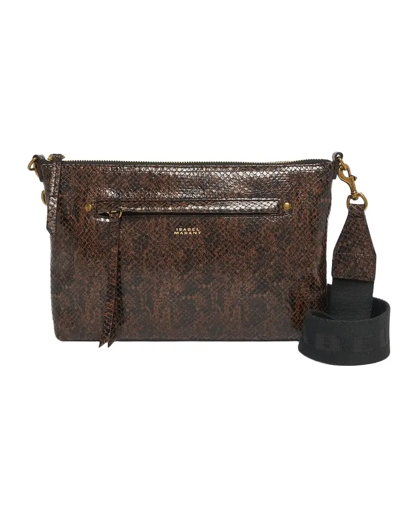 Isabel Marant Nessah Python-Embossed Leather Crossbody Bag