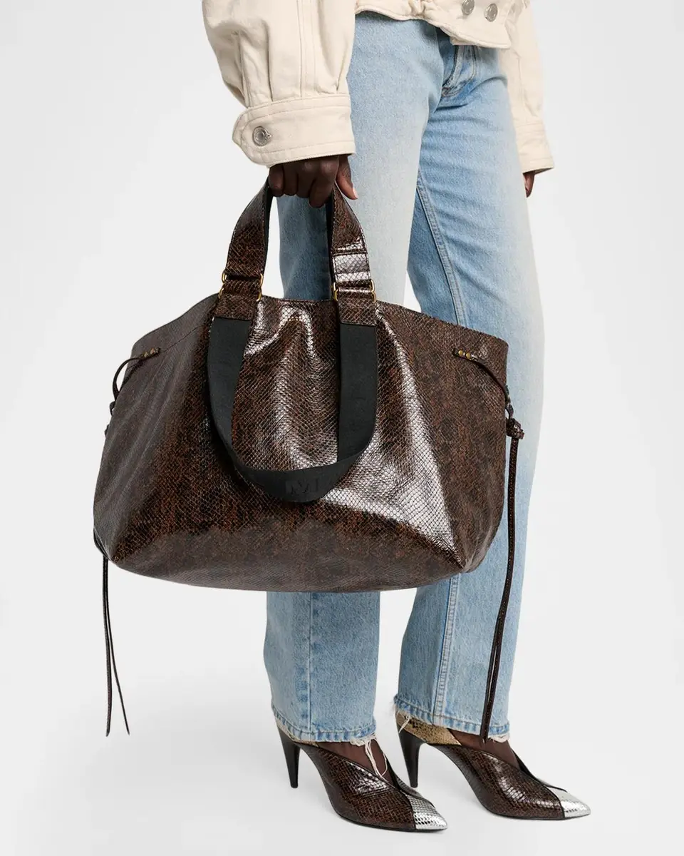 Isabel Marant Wardy Python-Embossed Leather Tote Bag | Thumbnail 2 Isabel Marant Wardy Python-Embossed Leather Tote Bag | Thumbnail 2