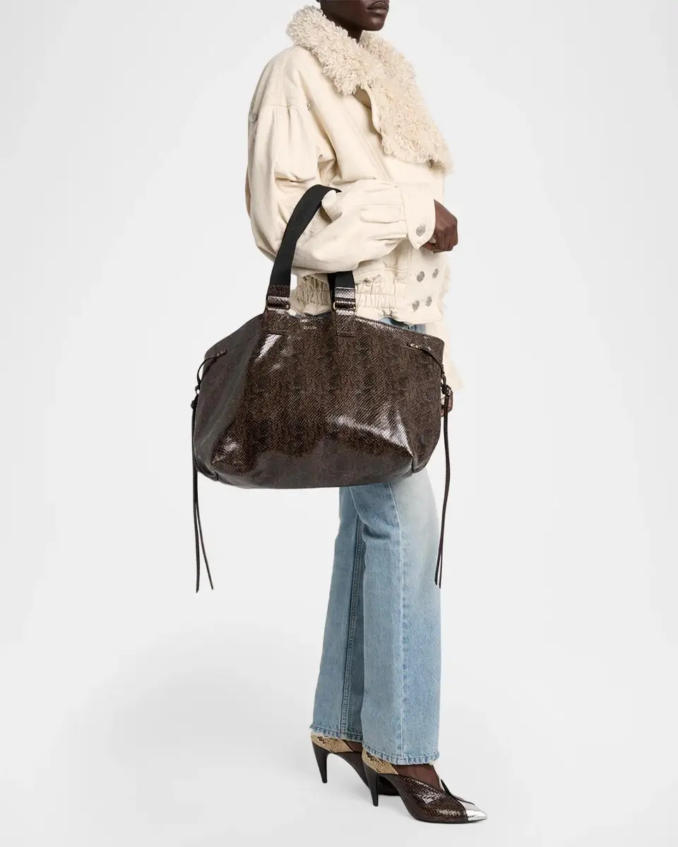 Isabel Marant Wardy Python-Embossed Leather Tote Bag | Thumbnail 5 Isabel Marant Wardy Python-Embossed Leather Tote Bag | Thumbnail 5