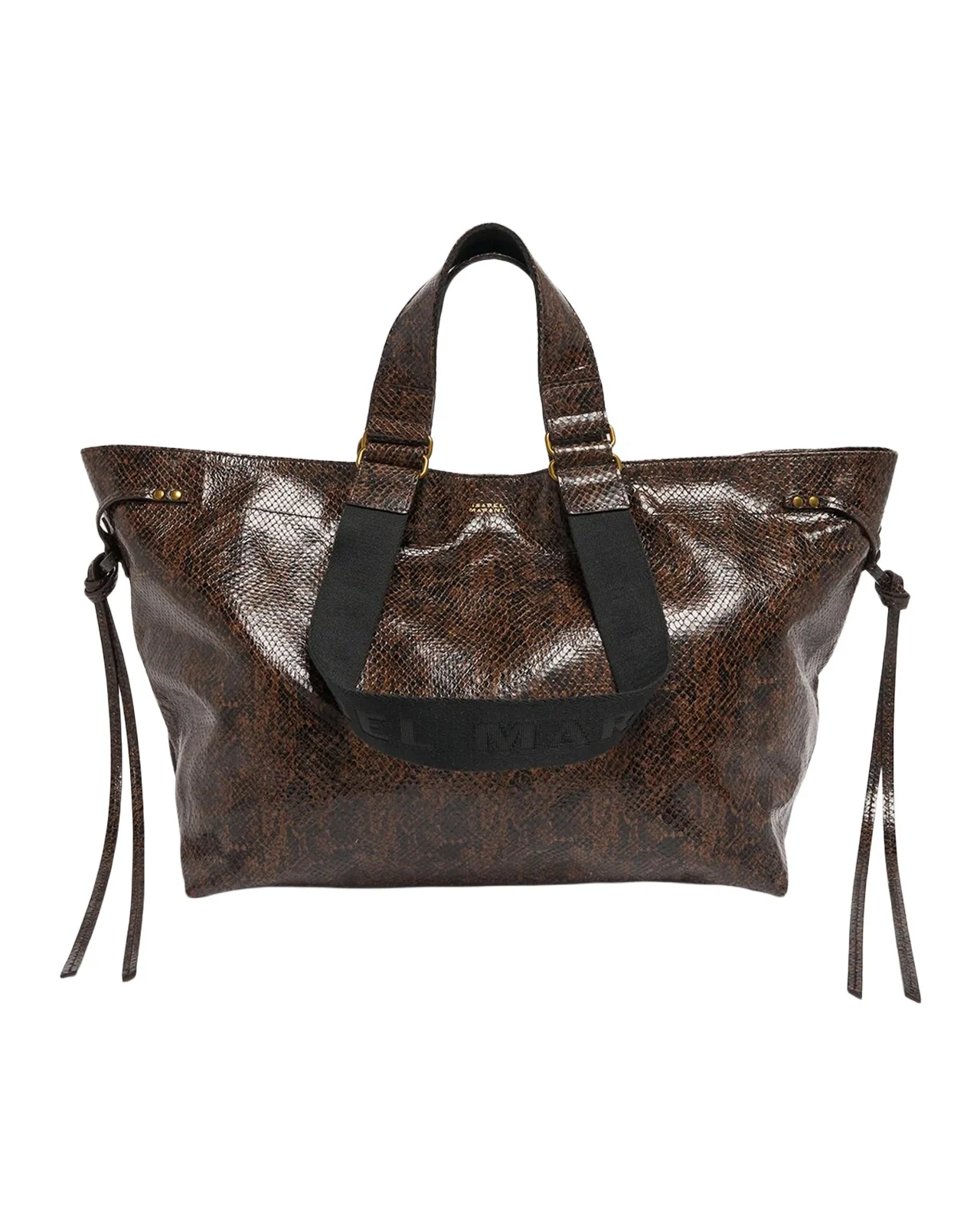 Isabel Marant Wardy Python-Embossed Leather Tote Bag
