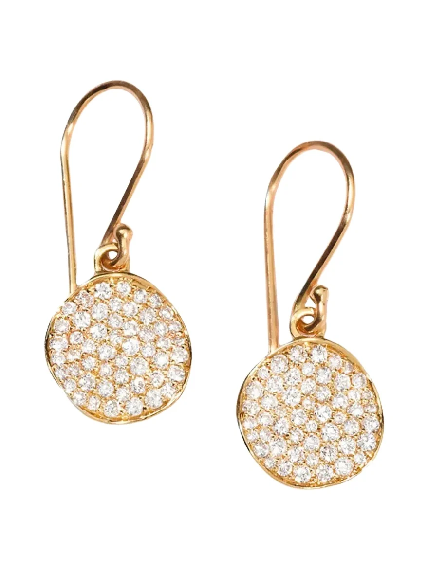 Ippolita Small Hammered Cascade Earrings in 18K Gold with Diamonds