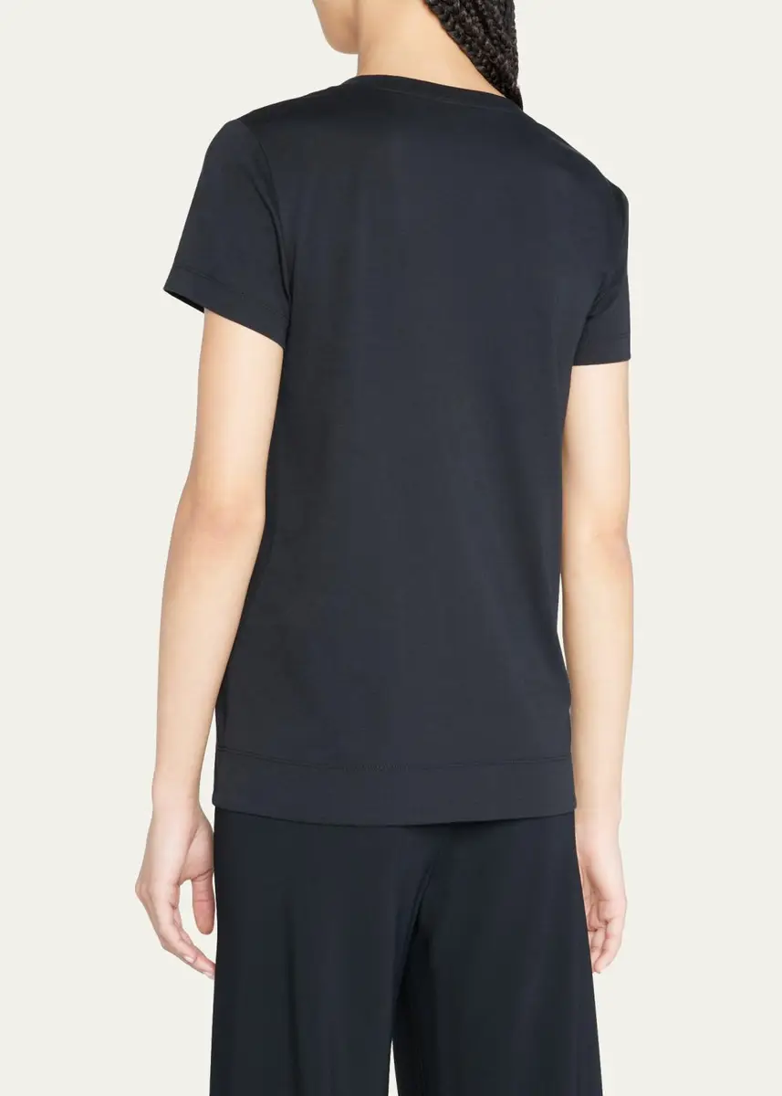 Lafayette 148 New York Modern V-Neck Short-Sleeve Cotton Jersey Tee | Thumbnail 3 Lafayette 148 New York Modern V-Neck Short-Sleeve Cotton Jersey Tee | Thumbnail 3