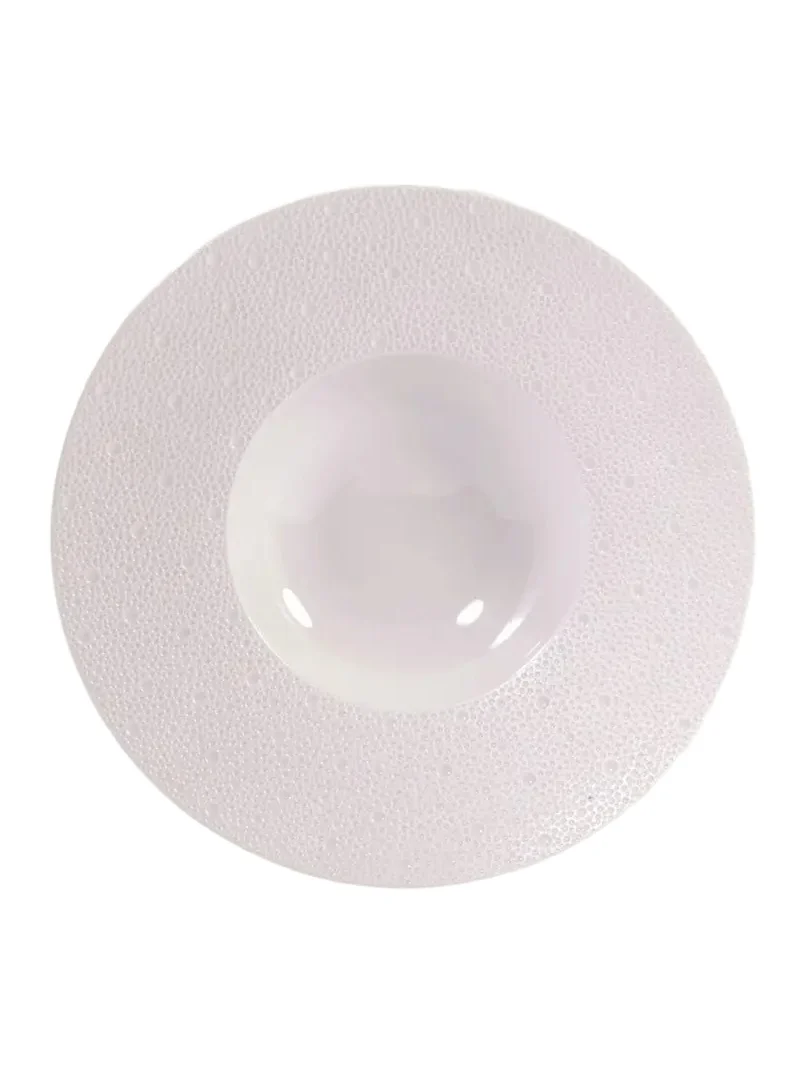 Bernardaud Ecume Large White Rim Soup Plate, 10.6"