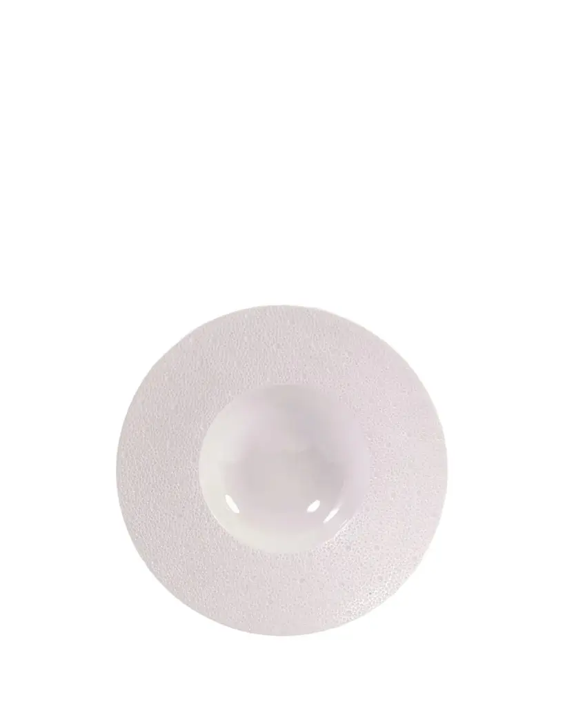 Bernardaud Ecume Large White Rim Soup Plate, 10.6"