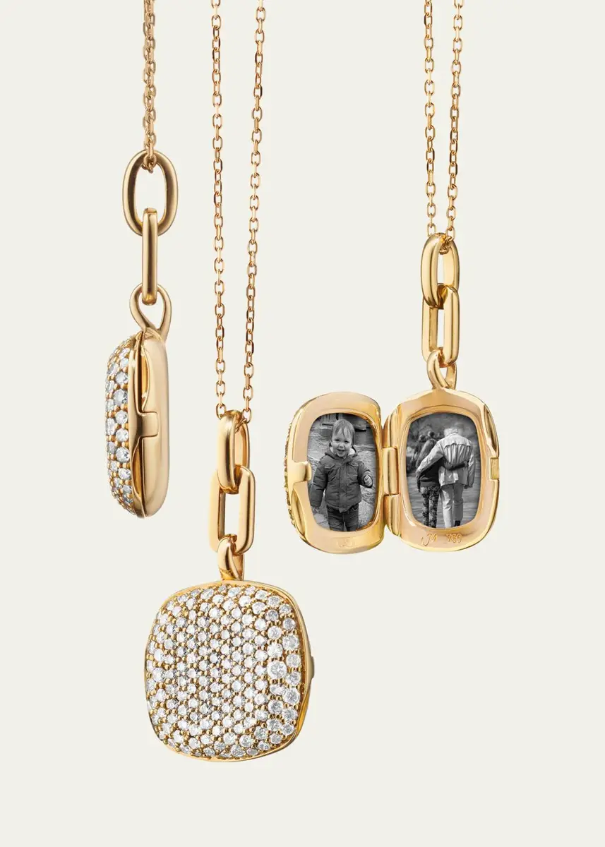 MONICA RICH KOSANN Rae 18K Yellow Gold Slim Diamond Locket Necklace | Thumbnail 2 MONICA RICH KOSANN Rae 18K Yellow Gold Slim Diamond Locket Necklace | Thumbnail 2