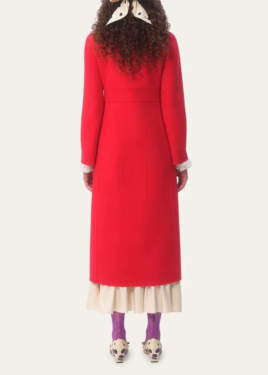 Valentino Garavani High-Neck Double-Breast Belted Wool Cashmere Coat | Thumbnail 3 Valentino Garavani High-Neck Double-Breast Belted Wool Cashmere Coat | Thumbnail 3