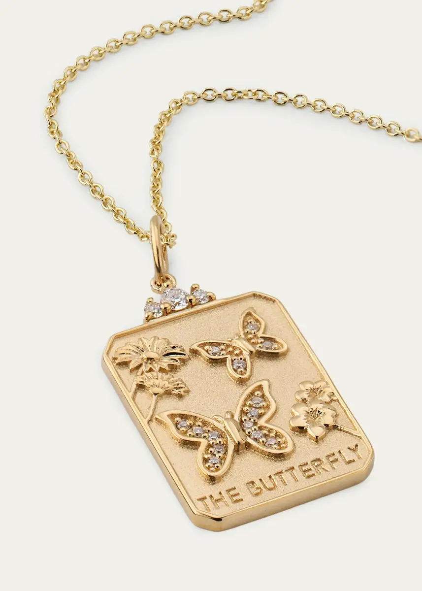 Sydney Evan 14K The Buitterfly Tarot Card Pendant Necklace | Thumbnail 3 Sydney Evan 14K The Buitterfly Tarot Card Pendant Necklace | Thumbnail 3