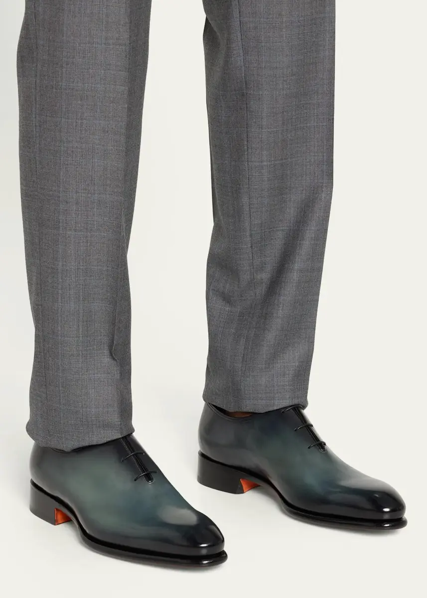 Santoni Men's Velutra Leather Oxfords | Thumbnail 2