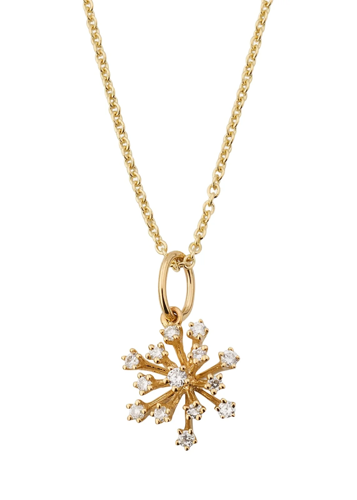 Sydney Evan Small Stone Burst Pendant Necklace