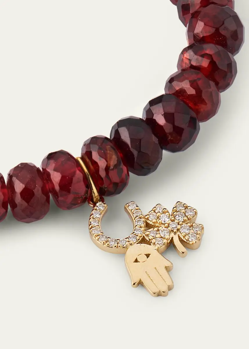 Sydney Evan 14K Diamond Good Luck Charm on Ruby Bracelet | Thumbnail 3 Sydney Evan 14K Diamond Good Luck Charm on Ruby Bracelet | Thumbnail 3