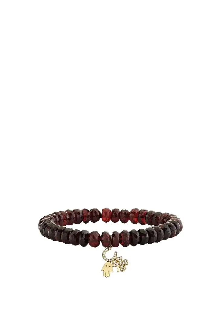 14K Diamond Good Luck Charm on Ruby Bracelet 14K Diamond Good Luck Charm on Ruby Bracelet