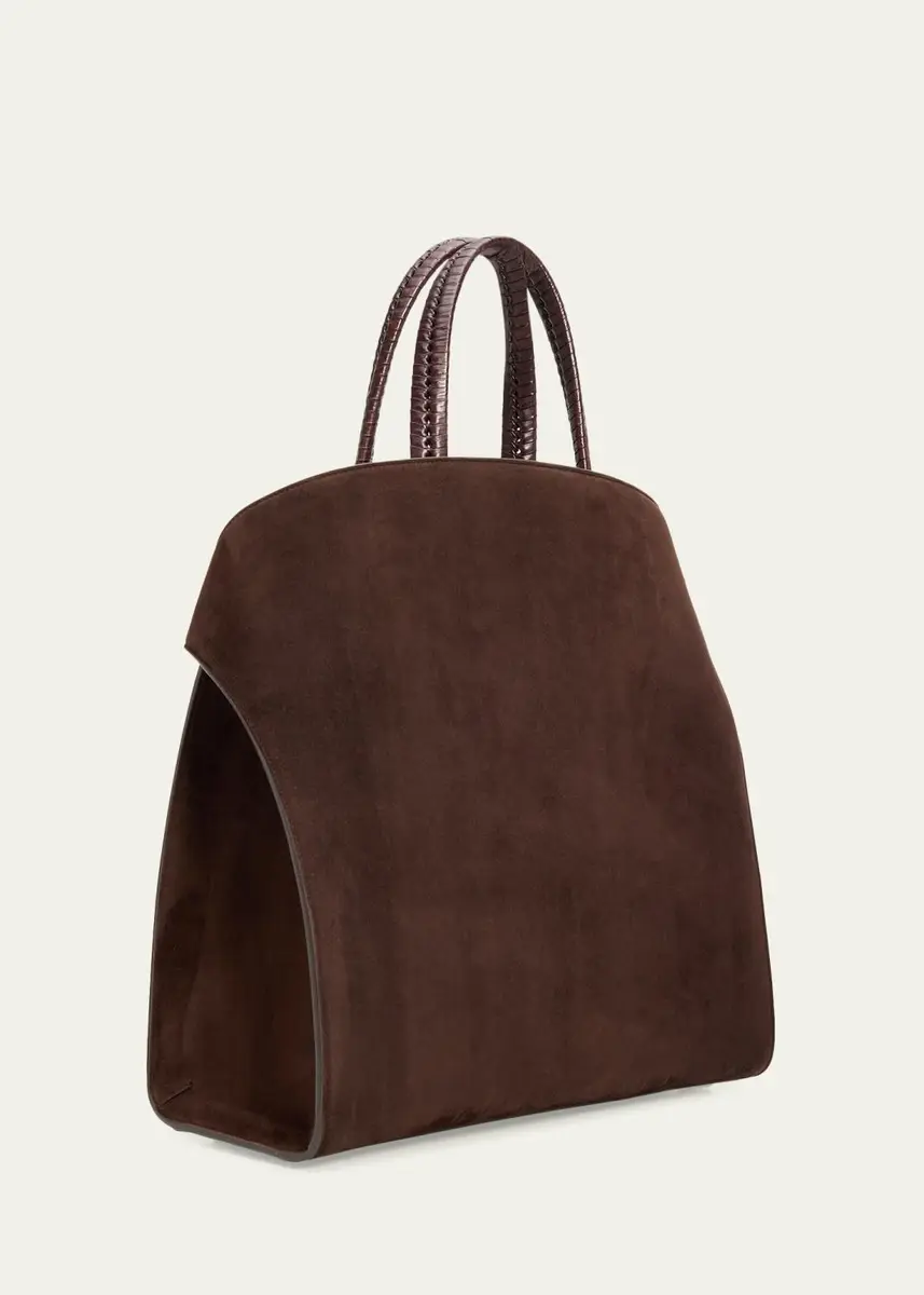 Ferragamo Men's Hug Tote Bag in Suede | Thumbnail 3