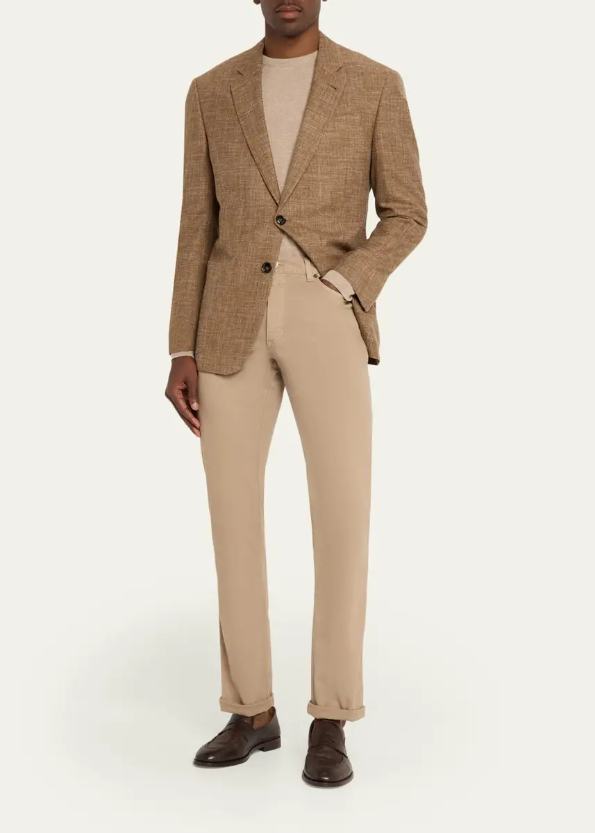 Giorgio Armani Men's Wool, Silk and Linen Crosshatch Sport Coat | Thumbnail 2