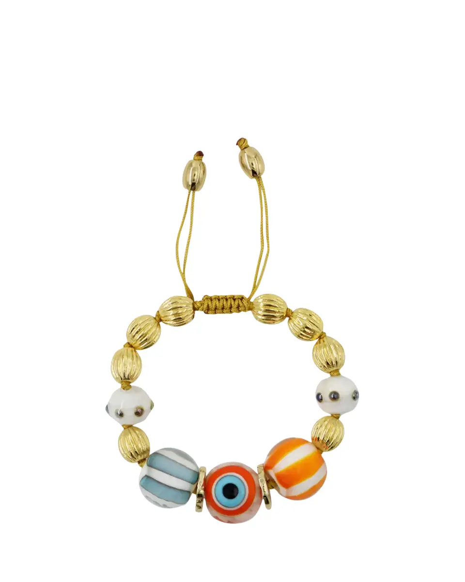 TOHUM Design Evil Eye Charm Bracelet, Orange | Thumbnail 2 TOHUM Design Evil Eye Charm Bracelet, Orange | Thumbnail 2