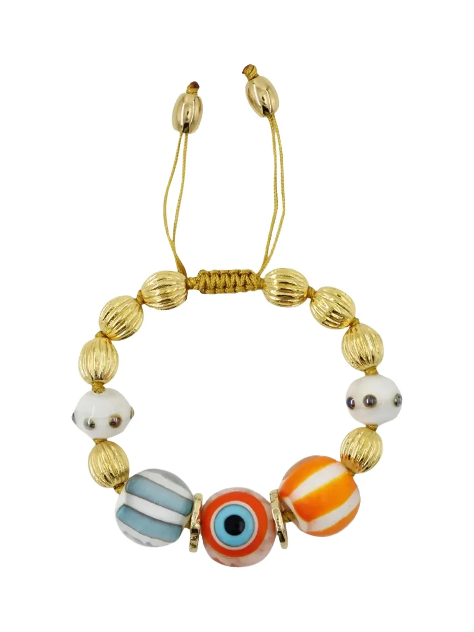 TOHUM Design Evil Eye Charm Bracelet, Orange