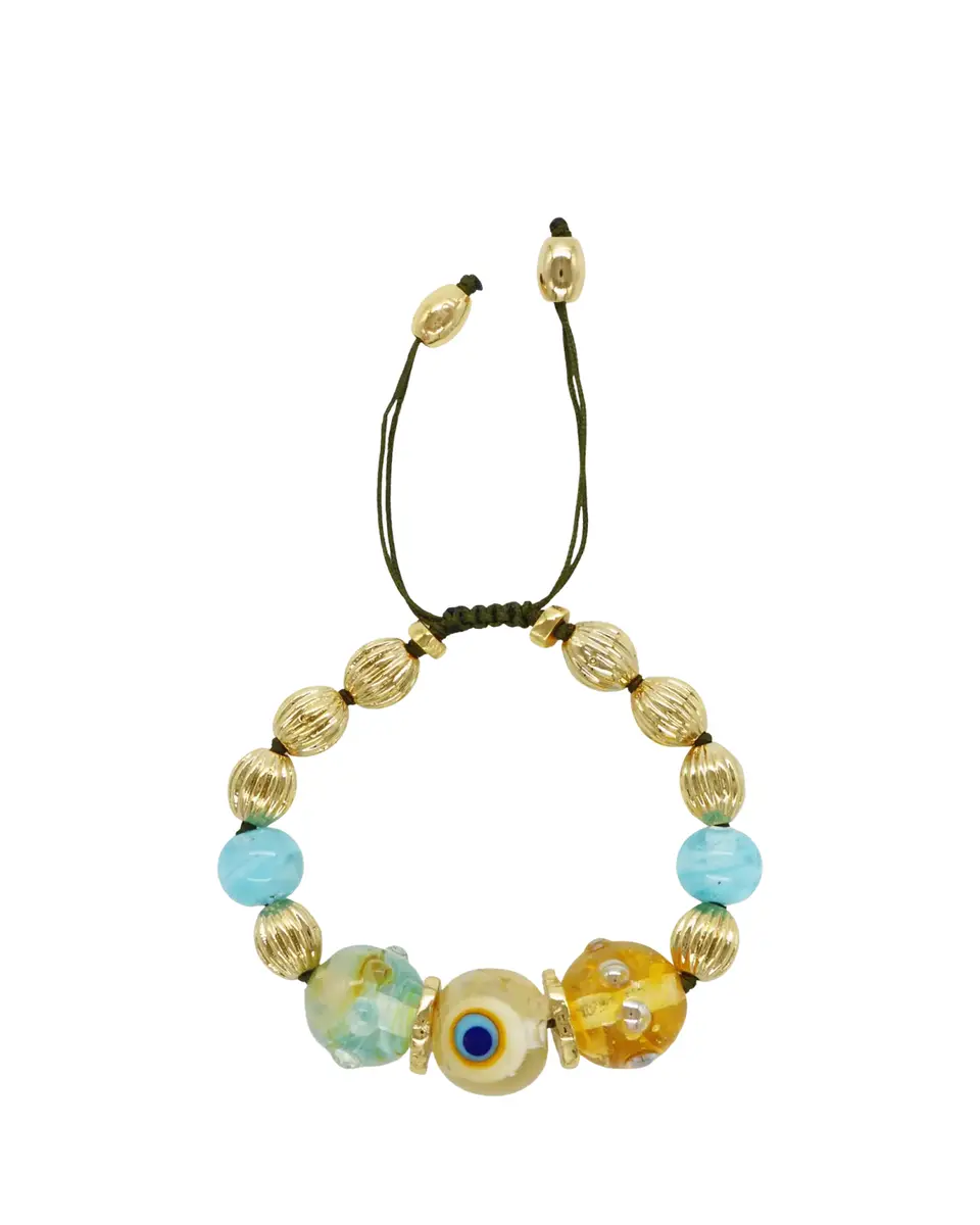 TOHUM Design Evil Eye Charm Bracelet, Yellow | Thumbnail 2 TOHUM Design Evil Eye Charm Bracelet, Yellow | Thumbnail 2