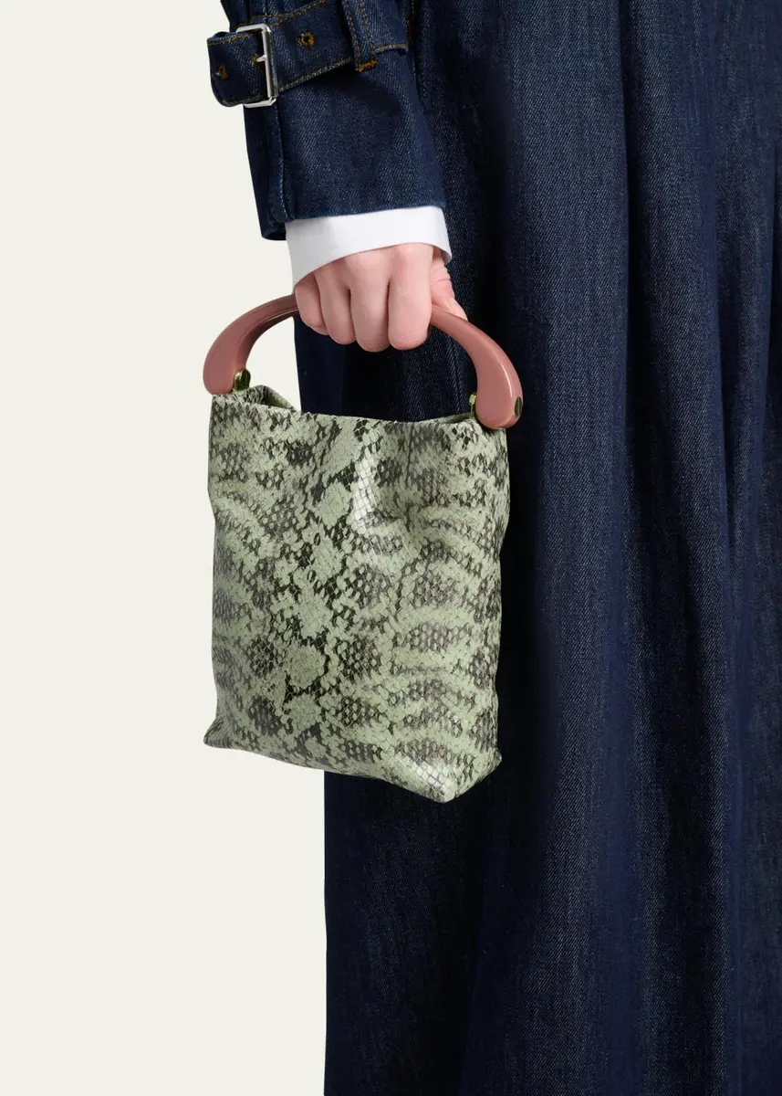 Dries Van Noten Snakeskin-Embossed Top-Handle Bag | Thumbnail 2 Dries Van Noten Snakeskin-Embossed Top-Handle Bag | Thumbnail 2