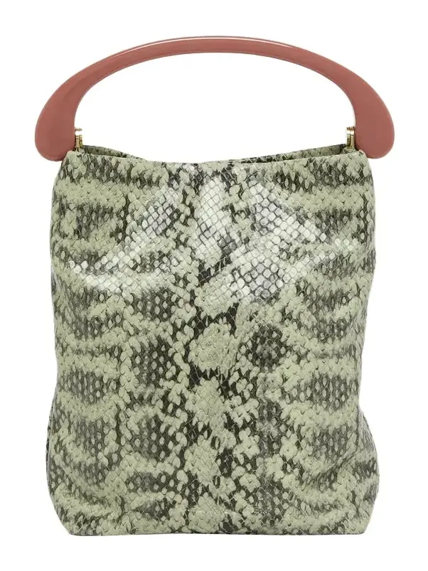 Dries Van Noten Snakeskin-Embossed Top-Handle Bag