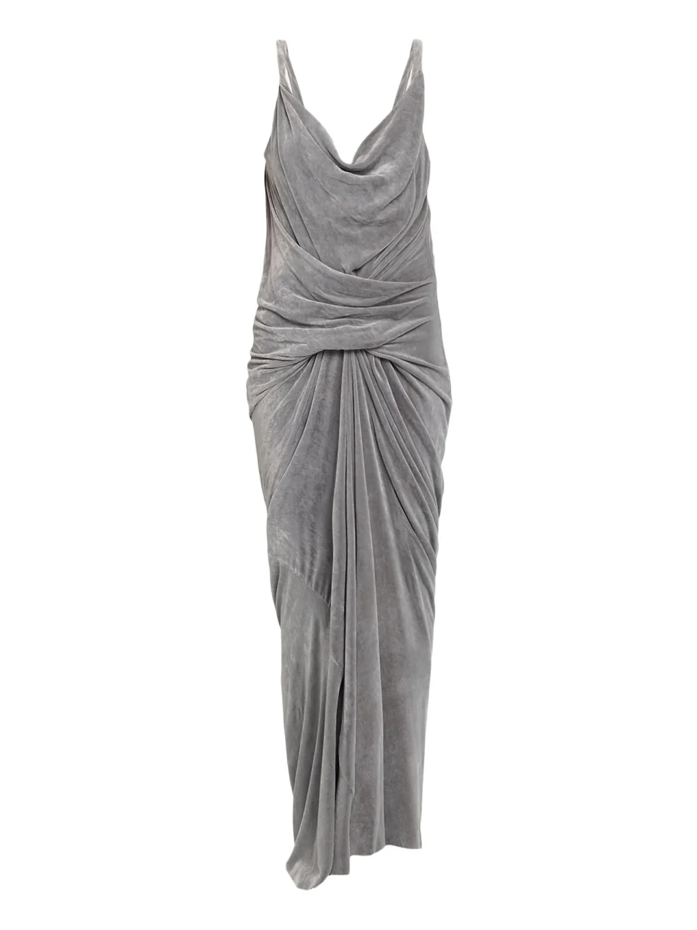Rick Owens Strutter Drape Velvet Maxi Dress