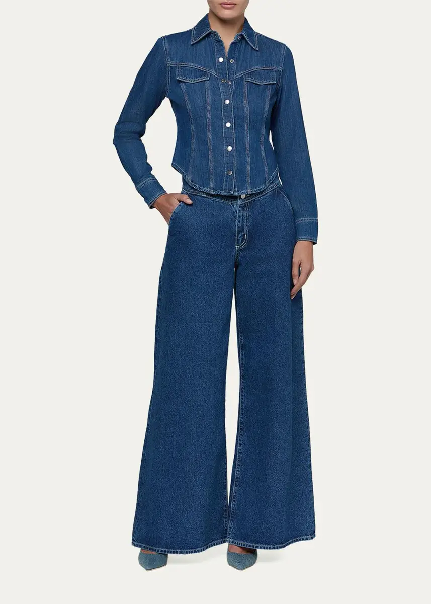 L'Agence Louis Fitted Denim Shirt | Thumbnail 2 L'Agence Louis Fitted Denim Shirt | Thumbnail 2