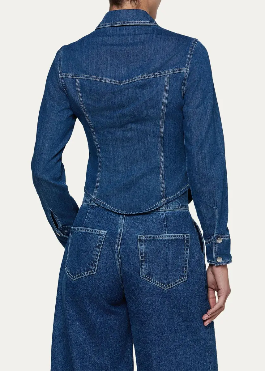 L'Agence Louis Fitted Denim Shirt | Thumbnail 3 L'Agence Louis Fitted Denim Shirt | Thumbnail 3