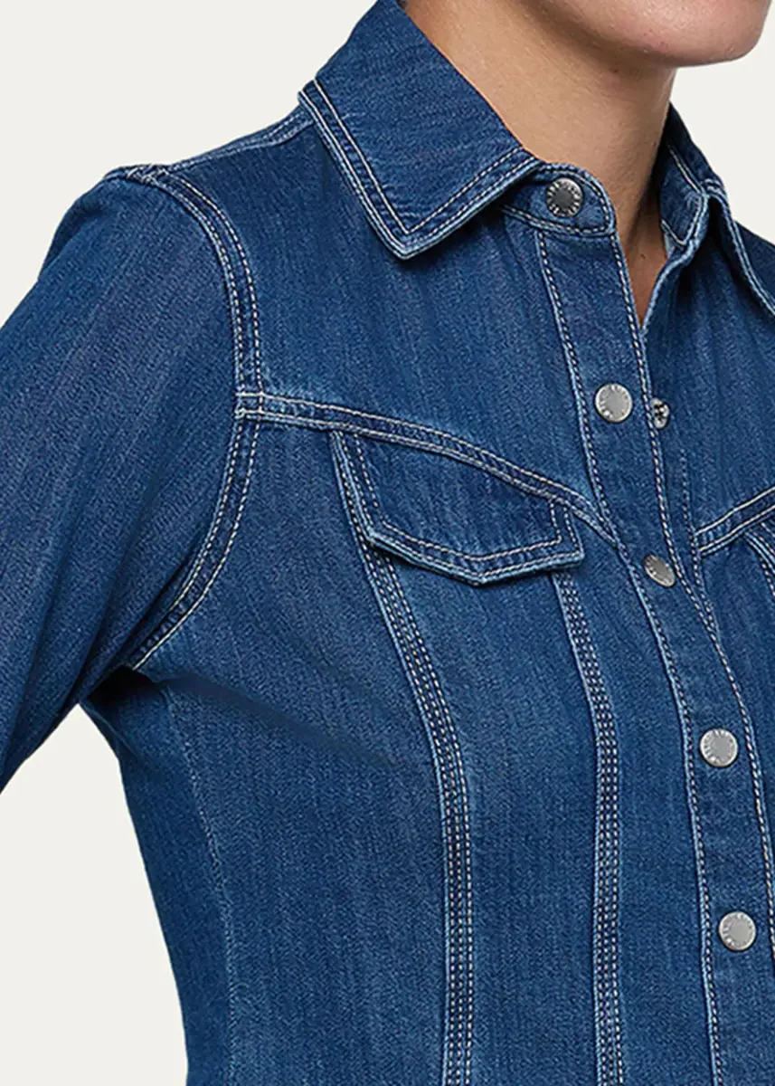 L'Agence Louis Fitted Denim Shirt | Thumbnail 5 L'Agence Louis Fitted Denim Shirt | Thumbnail 5