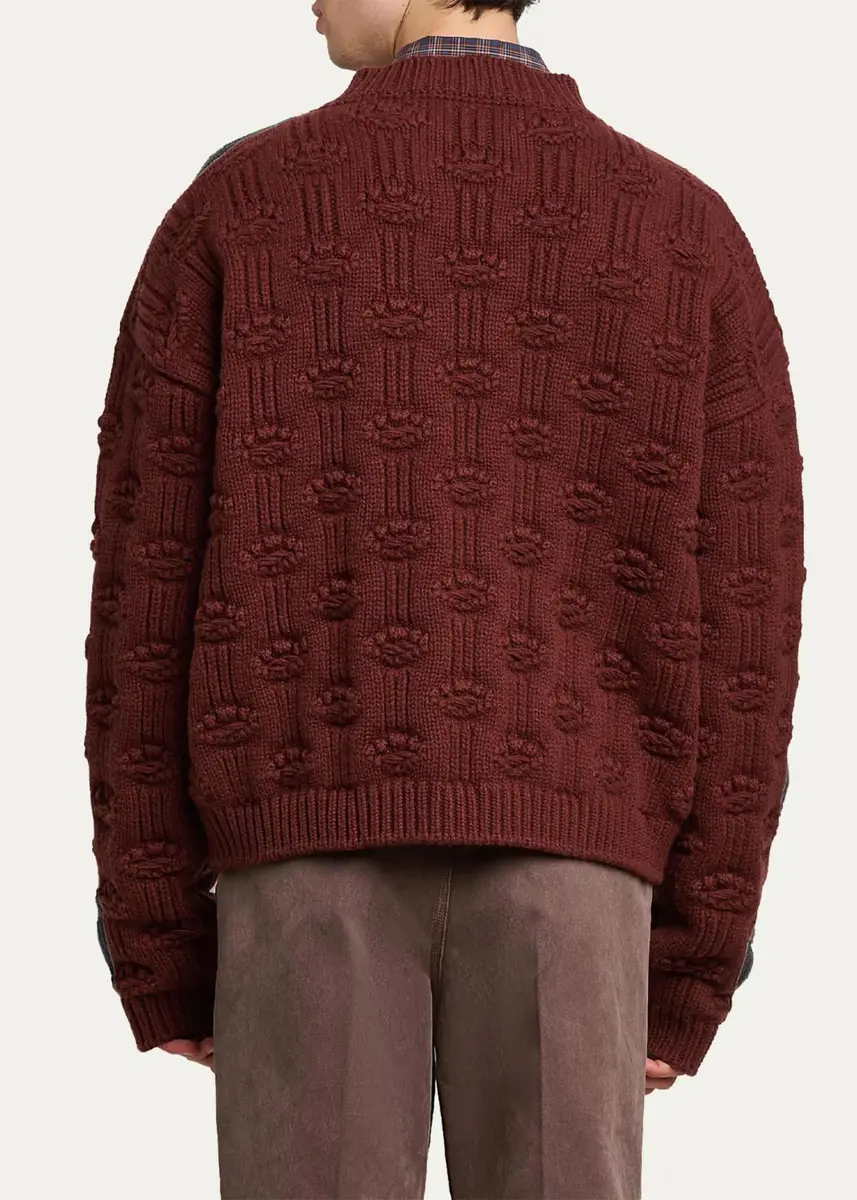 Marni Men's Wool and Cashmere Geometric-Jacquard Cardigan | Thumbnail 3 Marni Men's Wool and Cashmere Geometric-Jacquard Cardigan | Thumbnail 3