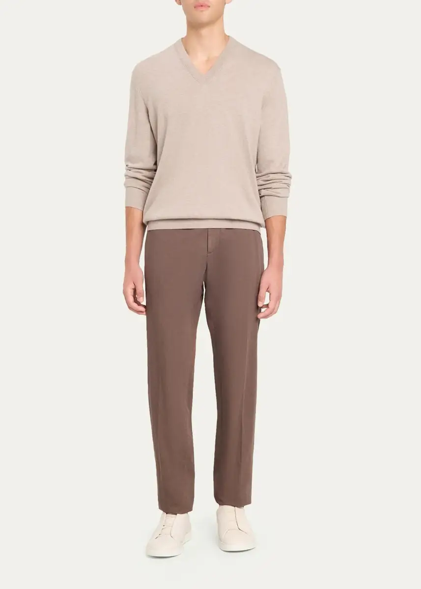 Zegna Men's Oasi Cashmere V-Neck Sweater | Thumbnail 2