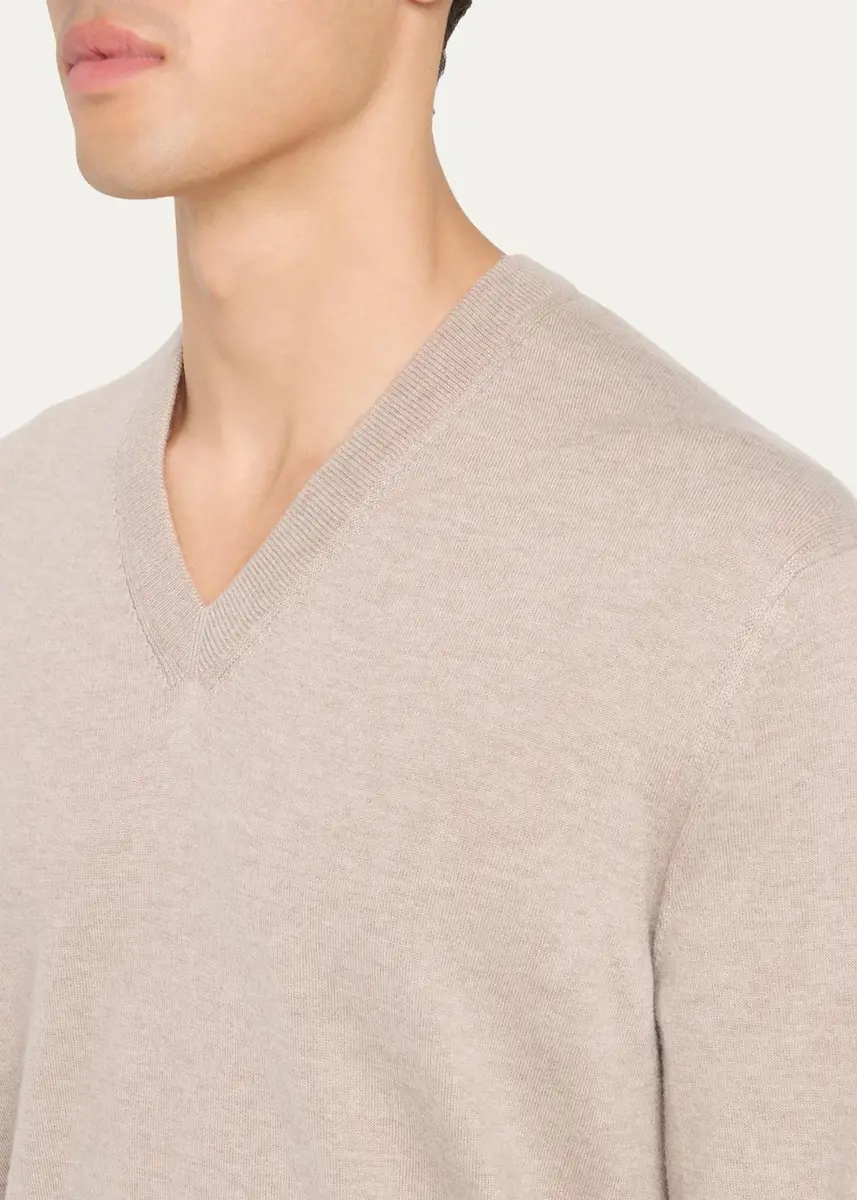 Zegna Men's Oasi Cashmere V-Neck Sweater | Thumbnail 5
