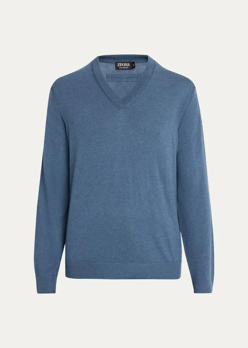 Zegna Men's Oasi Cashmere V-Neck Sweater | Thumbnail 6