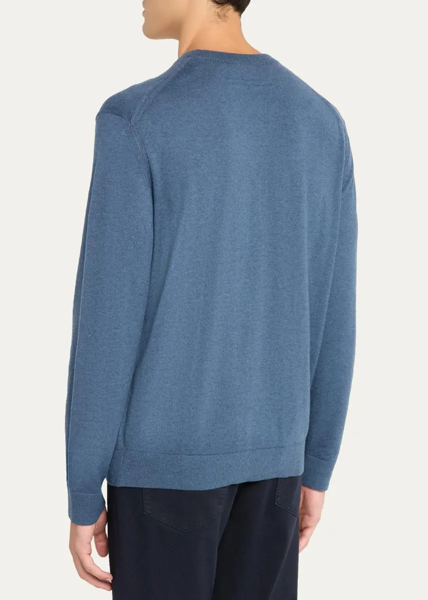 Zegna Men's Oasi Cashmere V-Neck Sweater | Thumbnail 8