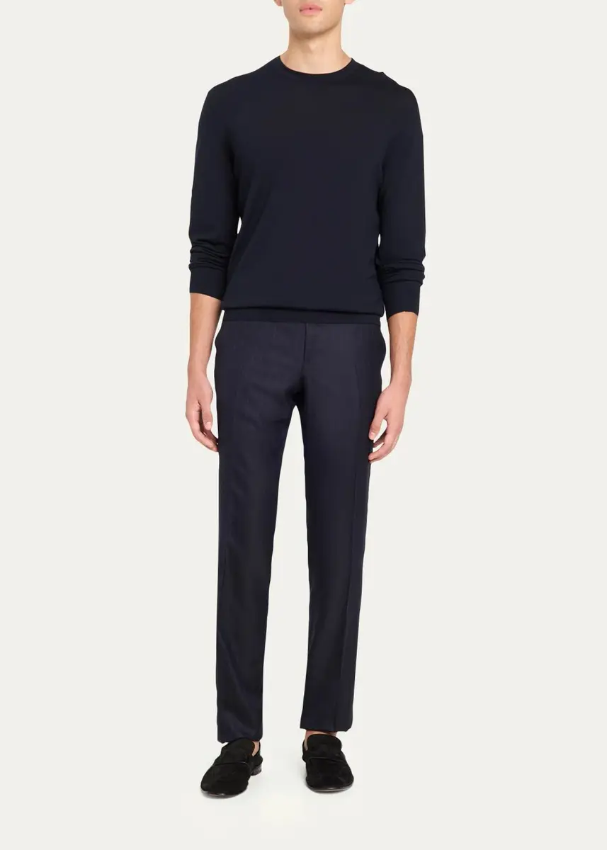 Zegna Men's Trofeo 15mil15 Wool Crewneck Sweater | Thumbnail 2 Zegna Men's Trofeo 15mil15 Wool Crewneck Sweater | Thumbnail 2
