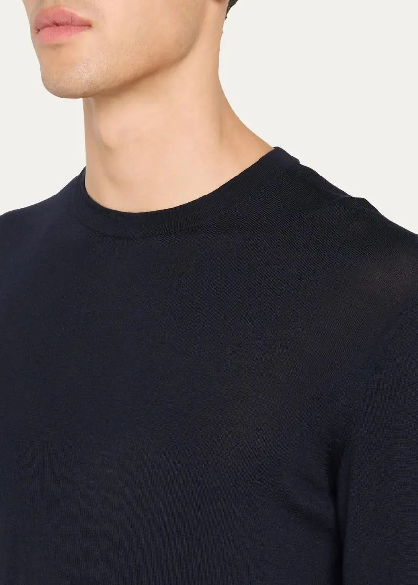 Zegna Men's Trofeo 15mil15 Wool Crewneck Sweater | Thumbnail 5 Zegna Men's Trofeo 15mil15 Wool Crewneck Sweater | Thumbnail 5