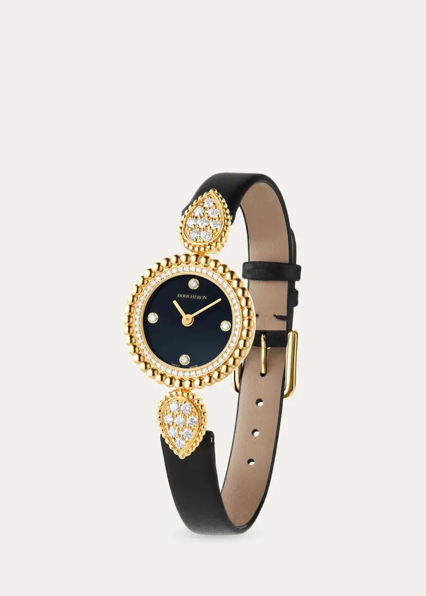 Boucheron Serpent Boheme 18K Yellow Gold Black Leather Watch with Diamonds, 23mm | Thumbnail 2 Boucheron Serpent Boheme 18K Yellow Gold Black Leather Watch with Diamonds, 23mm | Thumbnail 2