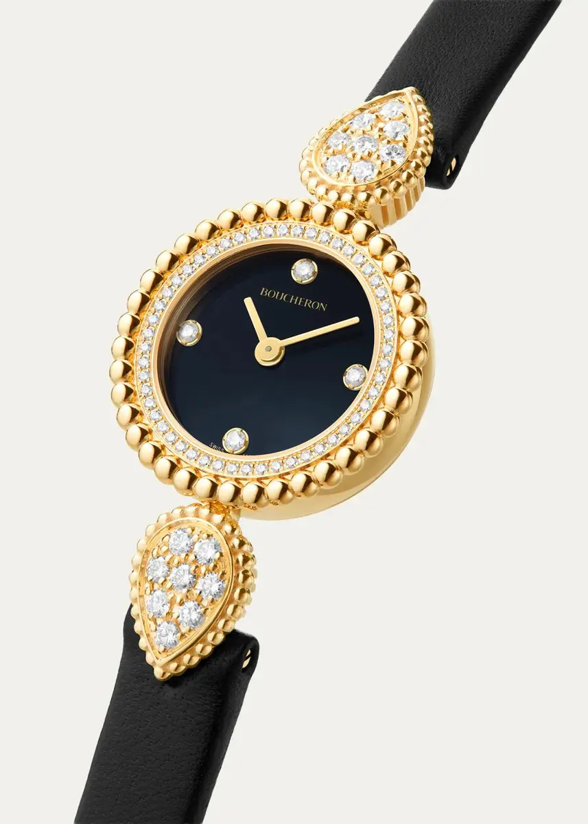 Boucheron Serpent Boheme 18K Yellow Gold Black Leather Watch with Diamonds, 23mm | Thumbnail 3 Boucheron Serpent Boheme 18K Yellow Gold Black Leather Watch with Diamonds, 23mm | Thumbnail 3