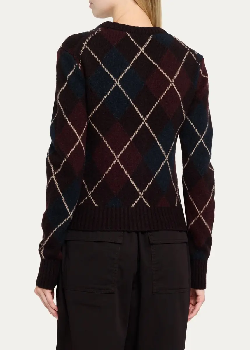 A.L.C. Skyler Argyle Cashmere Crewneck Cardigan | Thumbnail 3