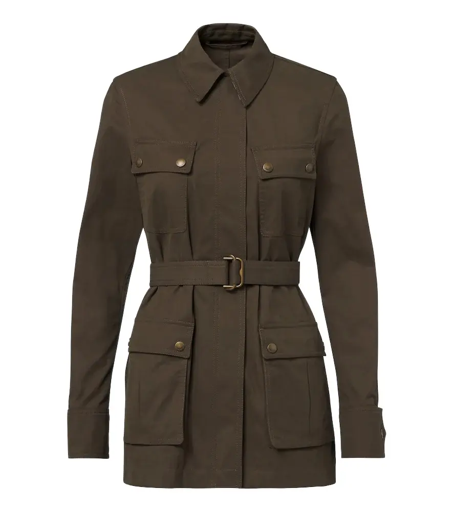 Belted cotton-blend jacket Belted cotton-blend jacket