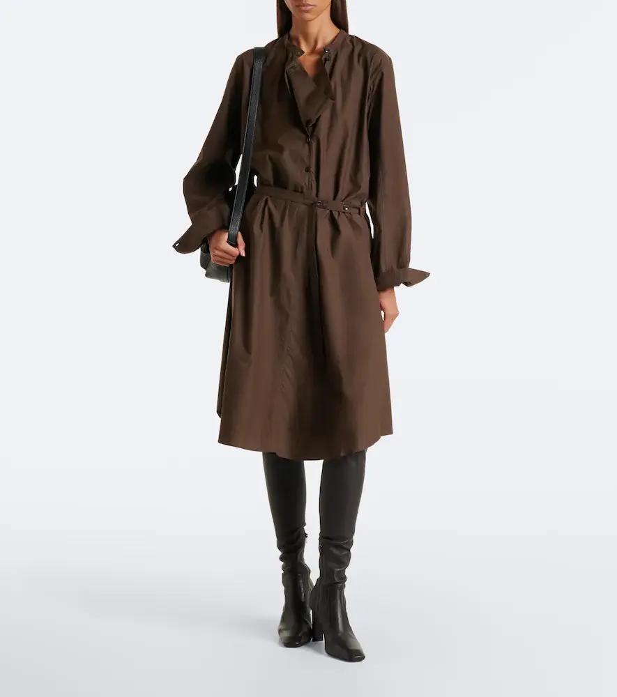 Lemaire Vareuse belted cotton and silk midi dress | Thumbnail 4 Lemaire Vareuse belted cotton and silk midi dress | Thumbnail 4